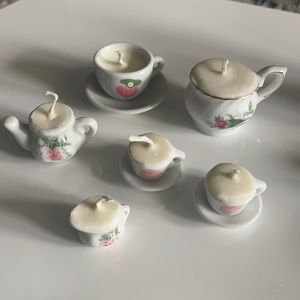 Handmade mini vintage teacup scented soy candles